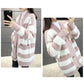 Mid-length Mink Velvet Coat Knitted Cardigan Sweater Autumn and Winter Loose Women's Coat