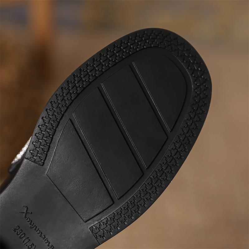 British Style Small Leather Shoes College Style Sparkling Rhinestone Single Shoes Women Square Toe Platform Shoes