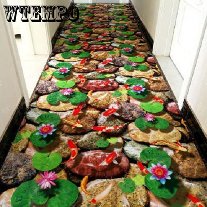 3D Plant Hallway Carpet Pastoral Rugs Corridor Floor Mat Soft Aisle Stairs Anti-slip Long