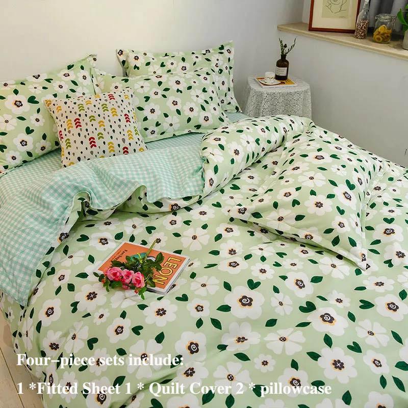 Bed Cover Bed Four Sets of Autumn and Winter Plus Thick Coating Cotton Home Bedding