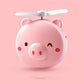 Cute pig USB Rechargeable LED Makeup Mirror Folding Light Convenient Small Mirror Beauty Makeup Ladies Portable Mirror