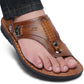 Sandals Man Flip Flops Leather Cowhide Non-slip Leisure Beach Sandals and Slippers