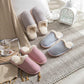 Autumn and Winter Pure Cotton Slippers Striped Design Indoor Non-slip Soft-soled Shoes Warm Simple Plush Cotton Shoes