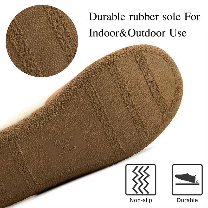 Breathing Fleece Fabric Memory Cotton Shoes Indoor and Outdoor Non-slip Winter Warm Flat Shoes