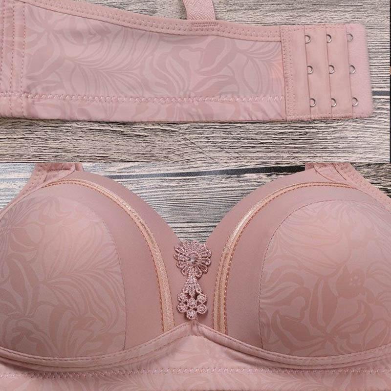 No Steel Ring Bras Large Size Comfortable Gathering Ladies Simple Natural Glossy Sexy Breathable Adjustable Styling Bra