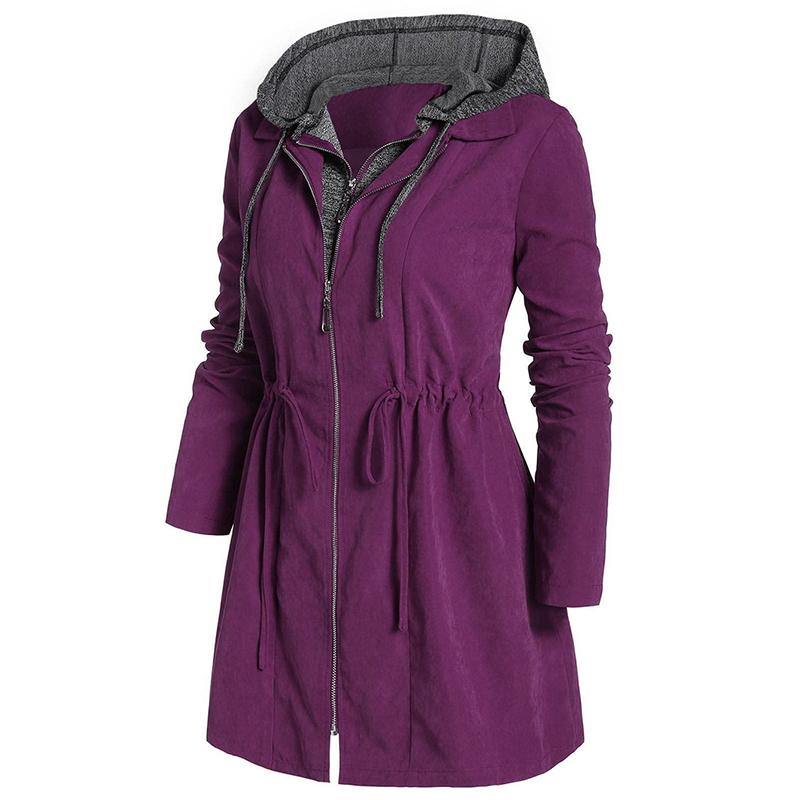 Winter Jackets Hooded Parkas Coat Solid Casual Plus Size Women Warm Jacket