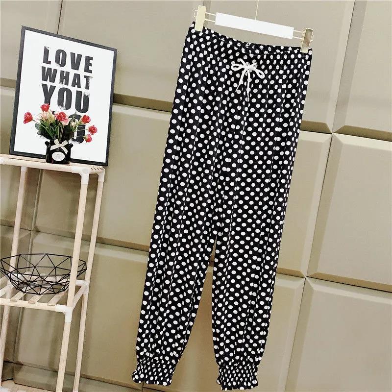 Summer Cool Ice Silk Pants New High Waist Bloomers Casual Harem Pants Ethnic Loose Plus Size Carrot Pants