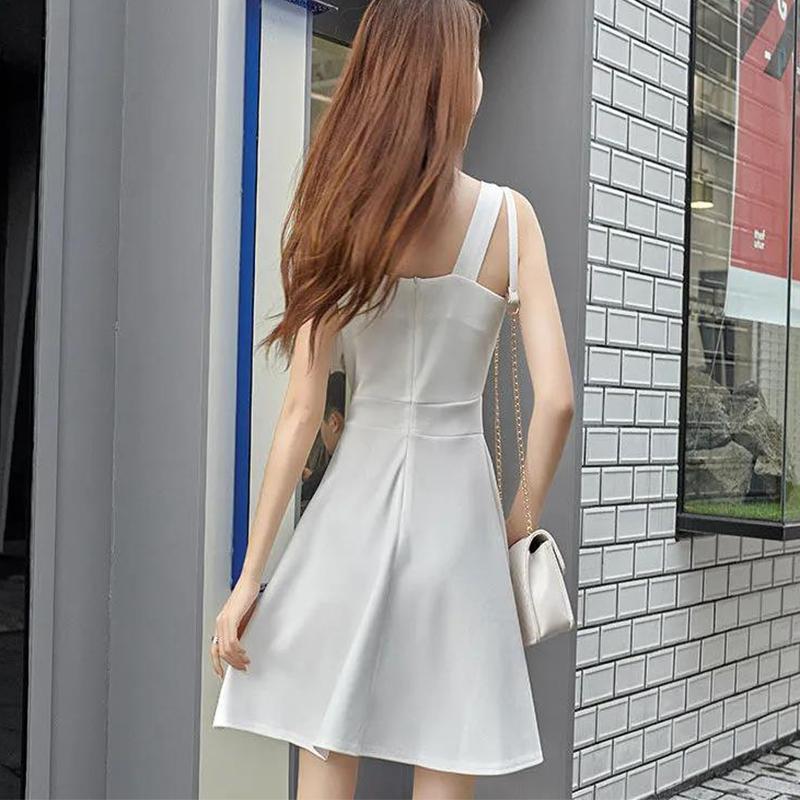 Sling Dress Female Summer Korean Style Slim Sexy Backless High Waist Suspender A-line Dress
