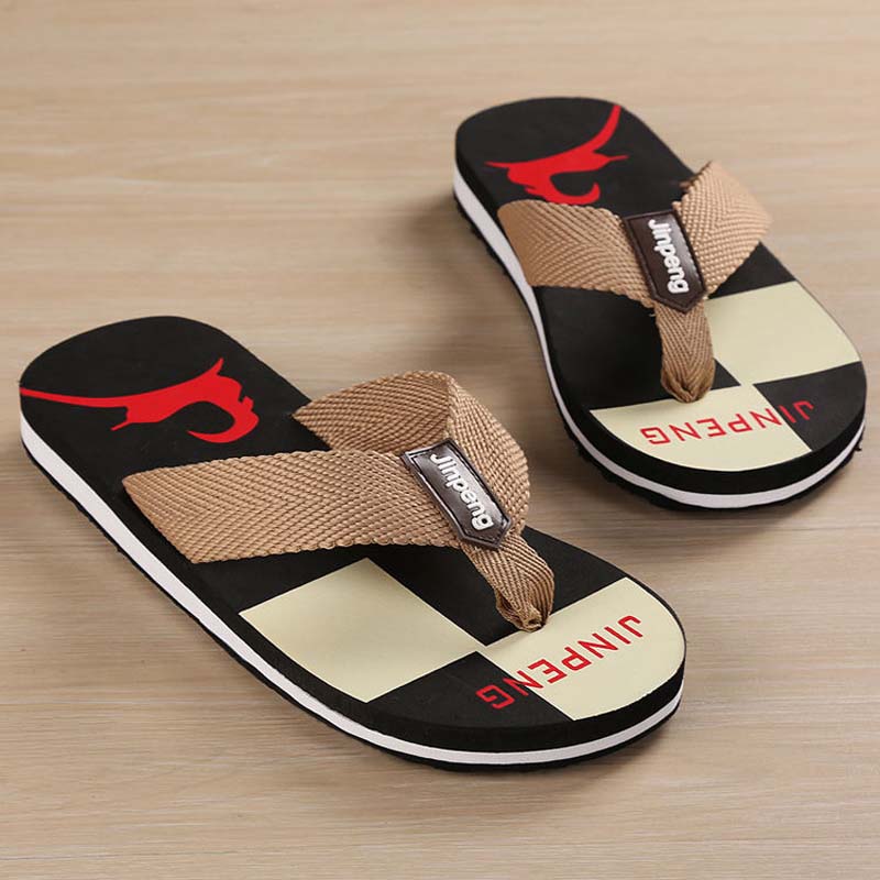 Men's Slippers Soft Plaid Printed Casual Summer Men's Slippers