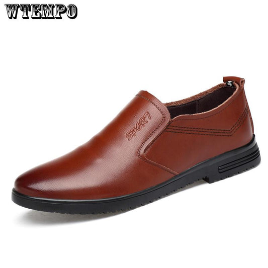 Leather Soft Cowhide Men's Shoes Breathable Casual Shoes for Spring and Summer Soft Sole Korean Business All-match Leather Shoes