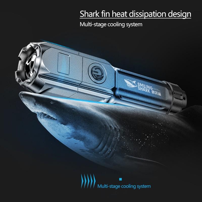 Super Bright 2000mAh ABS Strong Light Focusing Led Flashlight Outdoor Portable Home Built-in Battery Rechargeable Torch