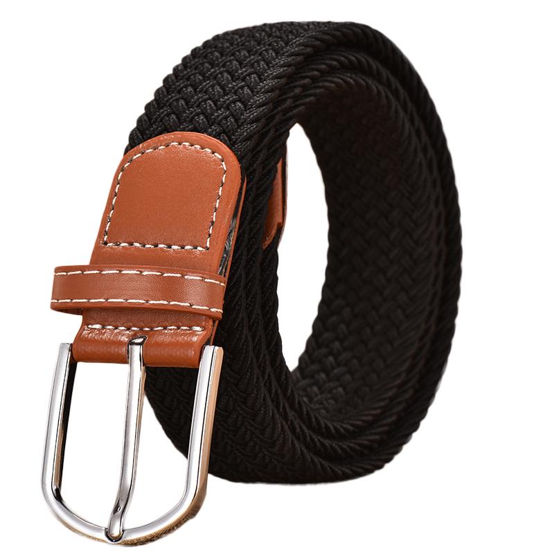 Men and Women Elastic Casual Student Belt Fashion Wild Woven Canvas Buckle Stretch