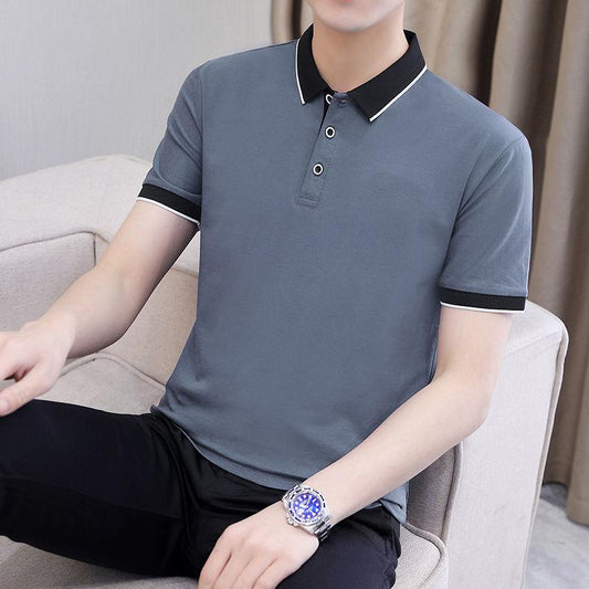 Men's Short-sleeved T-shirt Summer New Style Shirt Half-sleeved Shirt Lapels with Collared Clothes