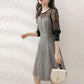 Dress Women's 2021 Spring and Autumn Waist Waist Slimming Plaid A-line Dress