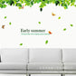 Pastoral green living room bedroom sofa new green leaves wall stickers early summer wallpaper