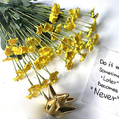 Artificial Flower Small Daisy Fake Flower Home Decoration Flower Silk Flower American Chamomile Dried Flower Countertop Display Bouquet Wildflower