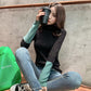 Slim Turtleneck Bottoming Sweater Women's Long-sleeved Hit Color Sweater Autumn and Winter