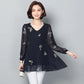Summer Autumn Woman Top Net Yarn Chiffon Blouse Women T-shirt Long Sleeve Ladies Tops Pullover