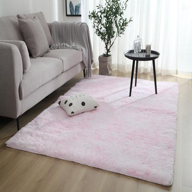 Tie-dyed Plush Living Room Soft Carpet Bedroom Non-slip Floor Mat Bedroom Absorbent Carpet