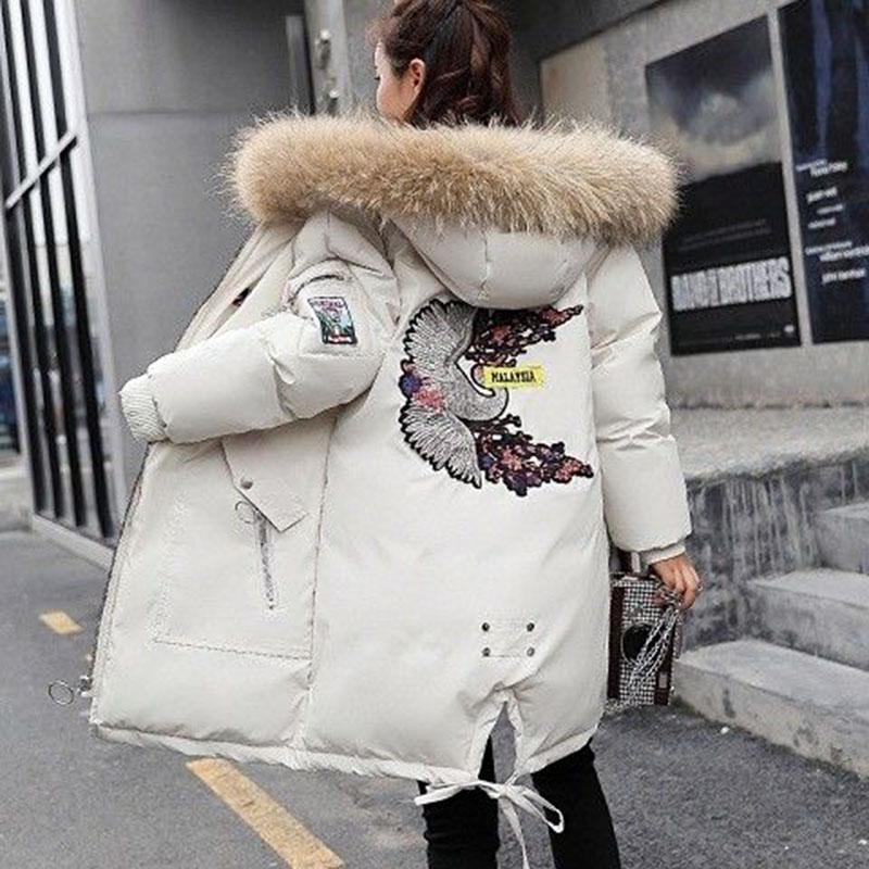 Winter Jacket Women Winter Coat Women Parkas Real Fur Coat Big  Fur Collar Outerwear
