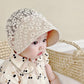 Summer Baby Hollow Out Flower Lace Sun Hat Spring and Autumn Breathable Sun Protective Hat Infant Baby Princess Hat Newborn Sun Hat 1-12M