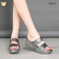 Bling Slipper Woman Shoes Ladies PU Leather Wedges Flat Shoes Female Casual Slingbacks Sandals Comfortable Platform