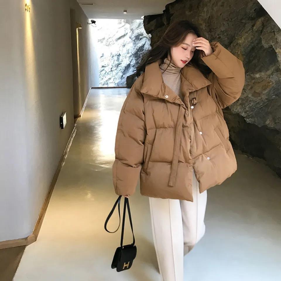 Women's Short Cotton Jacket Korean Style Loose Down Padded Jacket Student Bread Jacket