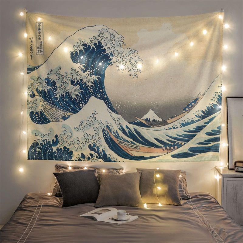 Home Bedroom Background Cloth Hanging Cloth Tapestry Hanging Wall Nordic Style Simple Plant Anchor Photo Cloth Background Net Red Wall Cloth