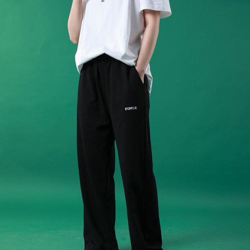 Summer Thin Straight Hole Casual Sports Pants Female Student Korean Version Loose and Thin Drape Mopping Trousers