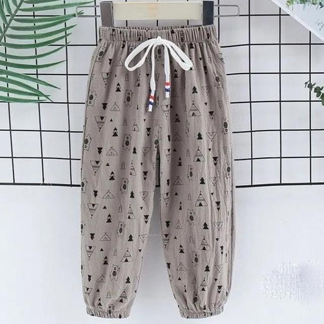 Children's Mosquito Pants Summer Thin Boys and Girls Printed Pineapple Geometry Pattern Trousers Casual Pants Leggings