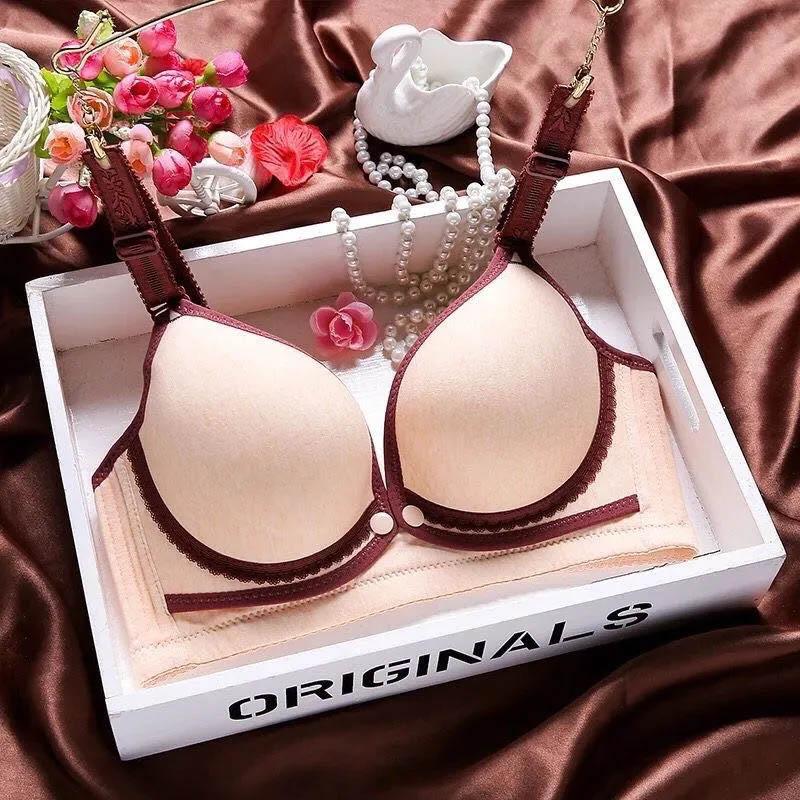 Thin Stereotyped Cotton Pregnancy Front Buckle Breastfeeding Bra No Steel Ring Anti-sagging Underwear Postpartum Bra