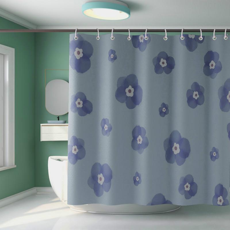 Bathroom Waterproof Curtain Thickened Anti-mold Hook Shower Curtain Sanitary Partition Shower Curtain