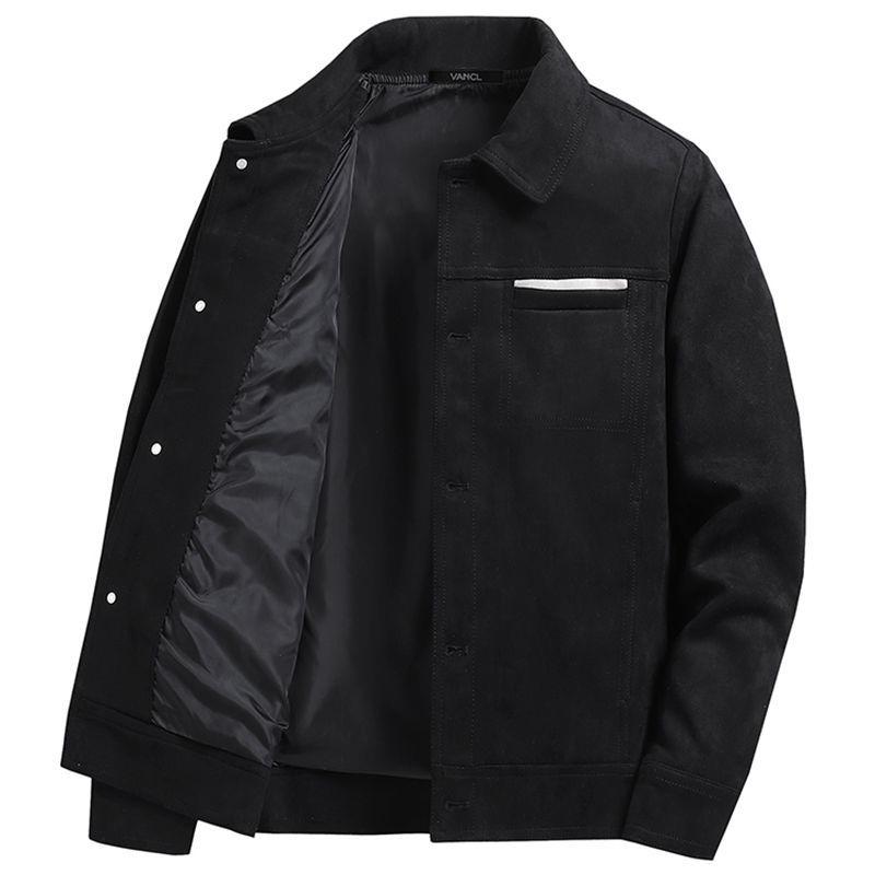 Warm Jacket Men's Autumn and Winter Thickening Casual Handsome Jacket Jacket Men's Simple Long-sleeved Cotton Jacket