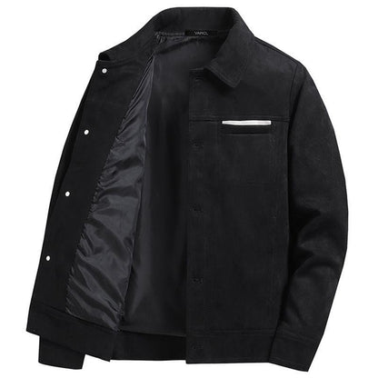 Warm Jacket Men's Autumn and Winter Thickening Casual Handsome Jacket Jacket Men's Simple Long-sleeved Cotton Jacket