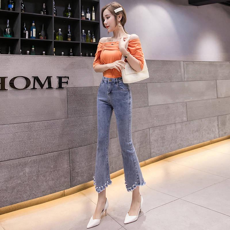 Jeans Woman Mom Flare Jeans Pants Jeans for Women with High Waist Large Size Ladies Jeans Denim