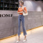 Flare Jeans for Women Loose Zipper High Waisted Wide Leg Jeans Button Denim Pants Plus Size