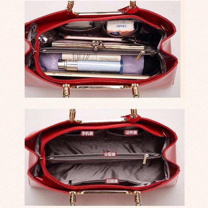 Glossy Patent Leather Women Clutch Shoulder Bags Fashion Banquet Evening Handbag Female Bag Totes