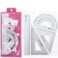 Aluminum Alloy Ruler Set Student Exam Metal Ruler Straight Edge Triangle Protractor