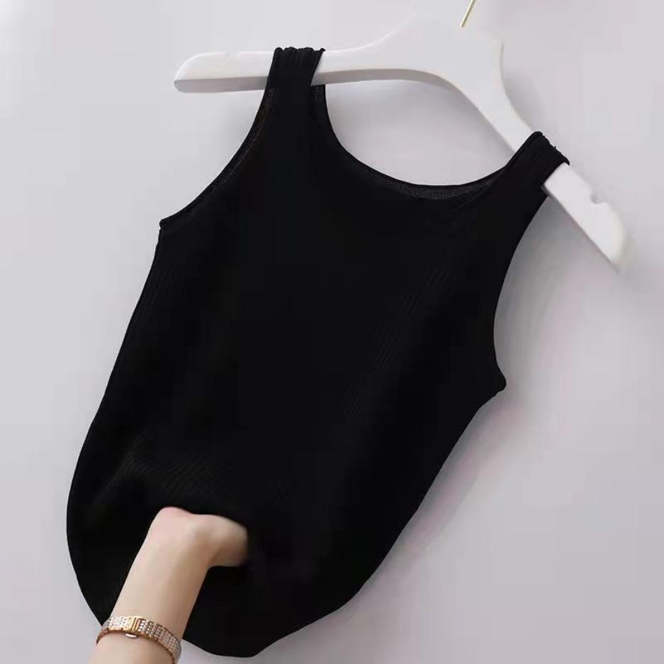 Women's Summer Ice Silk Camisole Outside Wear Large Size Slim Sleeveless Top Thin