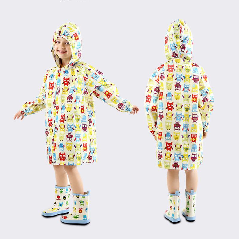 Rain Coat for Kids Waterproof Clothes 0-10 Years Children Outdoor Windproof Rainwear Cartoon Printed Kawaii Raincoats Suit