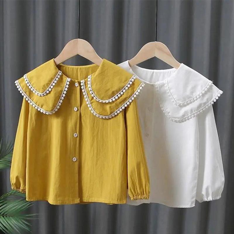 Girls' Suits Spring and Autumn Clothes Autumn Clothes Shirts Denim Long Pants Children's Clothes Big Children's Autumn