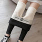 Autumn and Winter Plus Velvet Thick Black Outer Wear Tight-fitting Threaded Bottoming Pants Women's Thin High-waist Warm Cotton Trousers