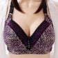 Leopard Print Large Size Thin Non-magnetic Bra Breast-receiving Anti-sagging No Steel Ring Gathering Underwear Ladies Bra