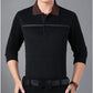 Middle-aged Aged Men's Dot Collar Printed Lapel Polo Shirt Loose T-Shirt Top Long Sleeve Shirt Bottoming Shirt Spring and Autumn