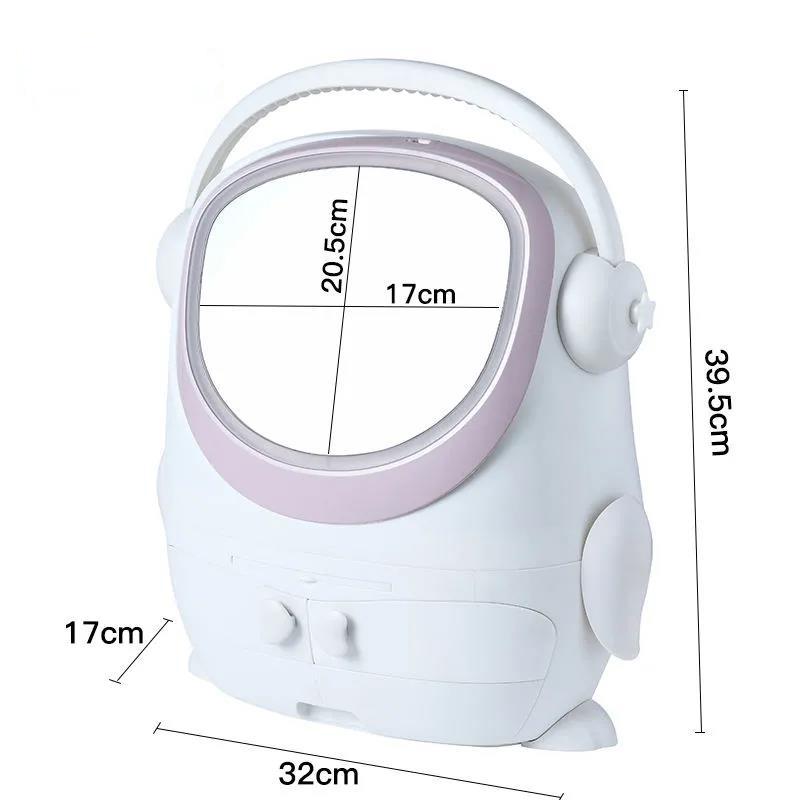 Fashion LED Light New Makeup Organizer Big Capacity Display Bo Dustproof Bathroom Desktop Beauty Skin Care Storage Drawer