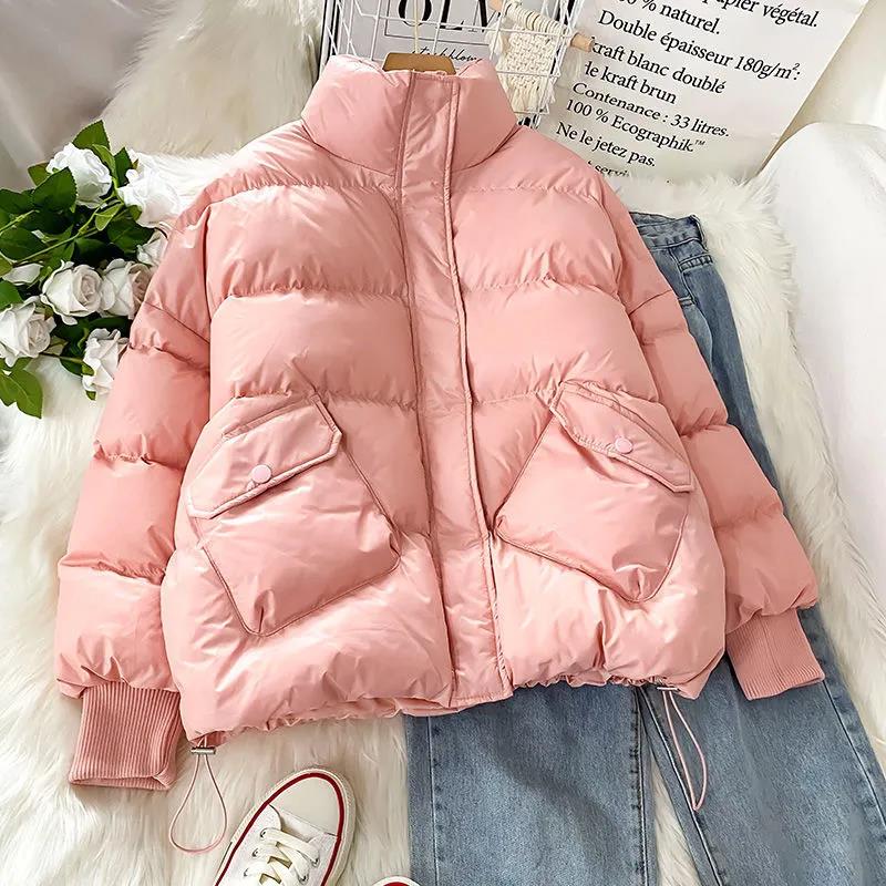 Plus Size Women's Winter Hong Kong Style Cotton Jacket Female Students Korean Cotton Jacket