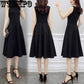 WTEMPO BrandElegant Straps Sleeveless Smooth A Line Dresses Women Summer Autumn Zipper Short Dress