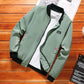 Baseball Collar Jacket Men's Loose Casual Top Thin Gown Simple Short Men's Stand Collar Long Sleeve Zipper Jacket