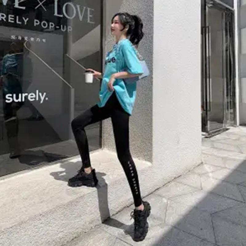 Barbie Yoga Pants Women's Shark Skin Leggings Outer Wear Elastic Abdominal Slim Legs Fitness Pants Running Bodybuilding Sports Pants