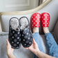 PU Waterproof Slippers Women Men Winter Plush Keep Warm Flat Home Shoes Woman Soft Comfort Female Shoes Sewing Interior Slipper